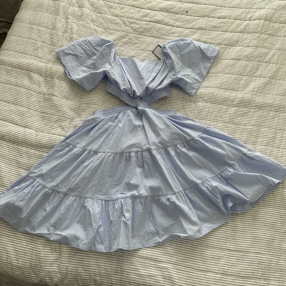 Goodnight Macaroon 'Meg' Square Neck Waist Cut-out Mini Dress